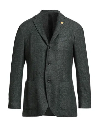 Lardini Man Blazer Dark Green Size 42 Cashmere, Silk