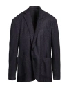 Lardini Man Blazer Dark Purple Size 50 Cashmere, Silk In Navy
