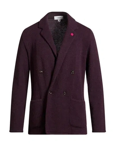 Lardini Man Blazer Dark Purple Size Xl Wool, Alpaca Wool, Polyamide
