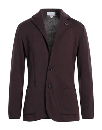 Lardini Man Blazer Deep Purple Size M Wool In Purple