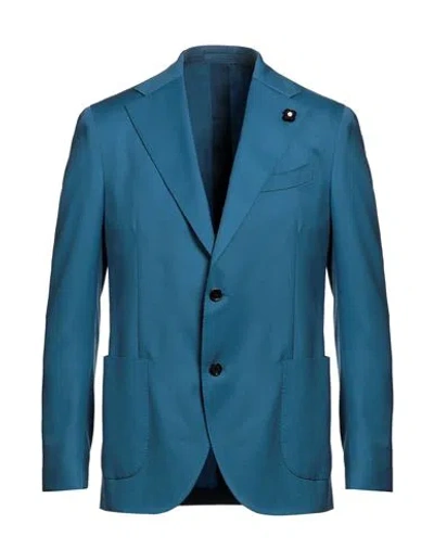 Lardini Man Blazer Deep Jade Size 42 Wool In Green