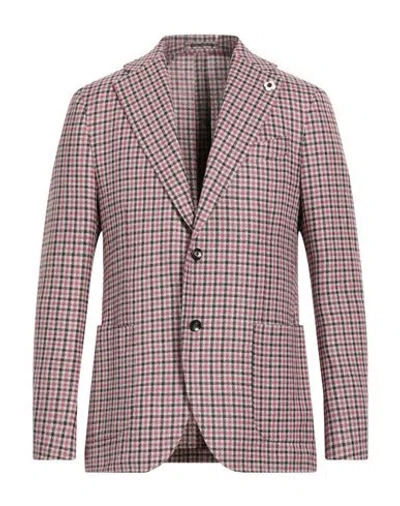 Lardini Man Blazer Garnet Size 44 Wool, Linen, Silk In Red