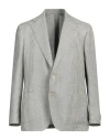 Lardini Man Blazer Green Size 46 Wool, Linen In Gray