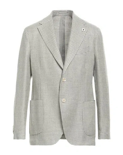 Lardini Man Blazer Green Size 46 Wool, Linen