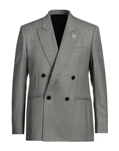 Lardini Man Blazer Grey Size 40 Wool In Gray