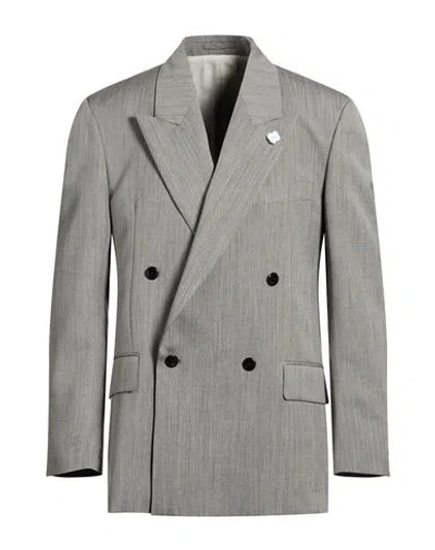 Lardini Man Blazer Grey Size 40 Wool, Mohair Wool In Gray