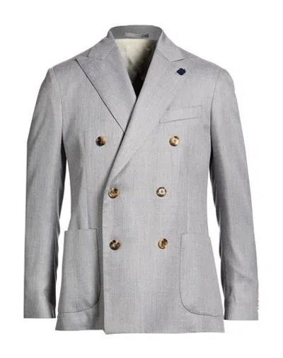Lardini Man Blazer Grey Size 42 Cashmere, Wool, Silk In Gray