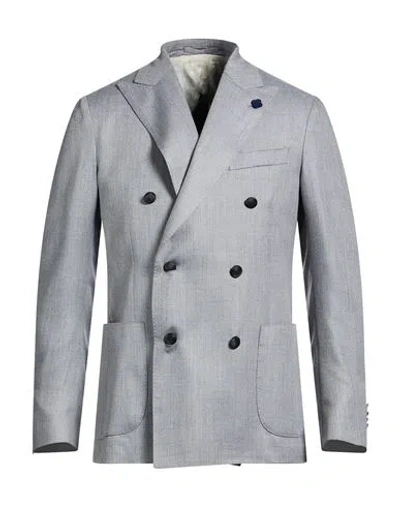 Lardini Man Blazer Grey Size 42 Cashmere, Wool, Silk In Gold