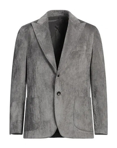 Lardini Man Blazer Grey Size 42 Viscose, Cotton, Elastane In Gray
