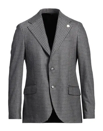 Lardini Man Blazer Grey Size 42 Wool, Elastane