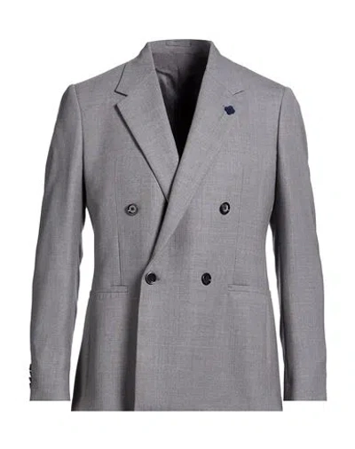 Lardini Man Blazer Grey Size 42 Wool In Gray