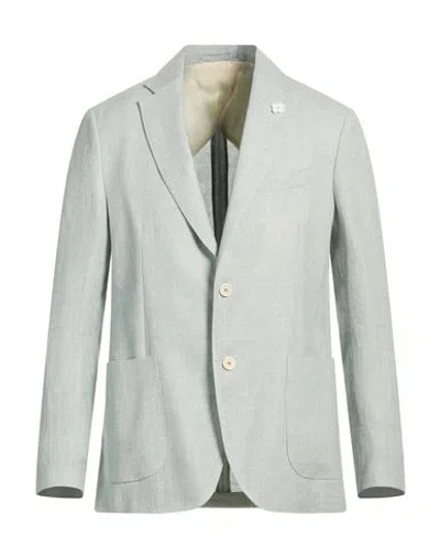 Lardini Man Blazer Grey Size 46 Linen, Virgin Wool In Gray