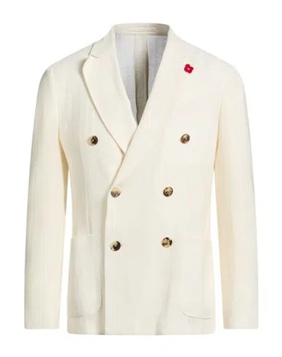 Lardini Man Blazer Ivory Size 42 Cotton In White