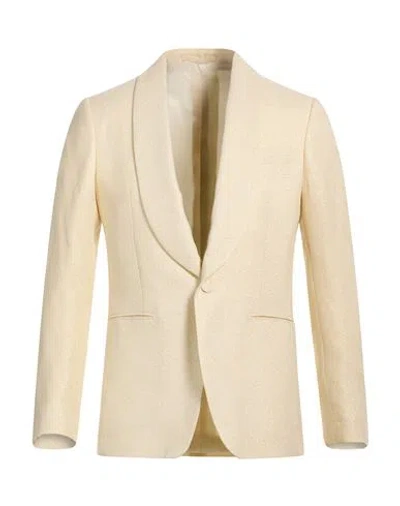 Lardini Man Blazer Ivory Size 42 Wool, Polyamide, Polyester In Neutral
