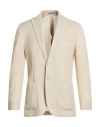Lardini Man Blazer Ivory Size 42 Wool, Silk In Neutral