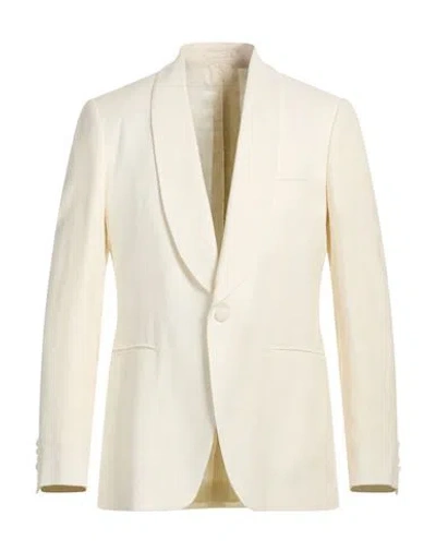 Lardini Man Blazer Ivory Size 42 Wool, Viscose In Neutral