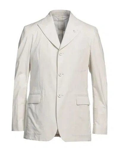 Lardini Man Blazer Ivory Size 44 Cotton, Elastane In White