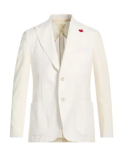 Lardini Man Blazer Ivory Size 44 Cotton, Viscose, Polyamide In White