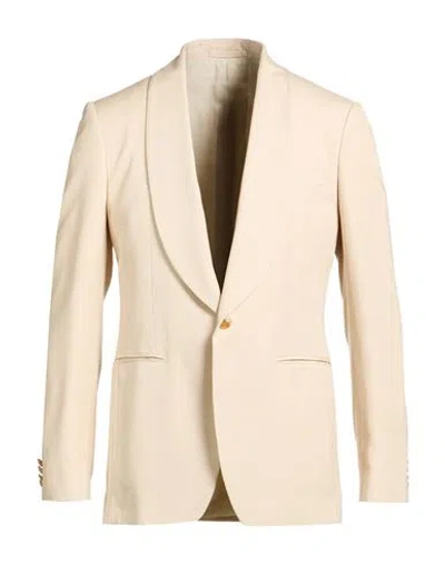 Lardini Man Blazer Ivory Size 46 Viscose, Silk In Neutral