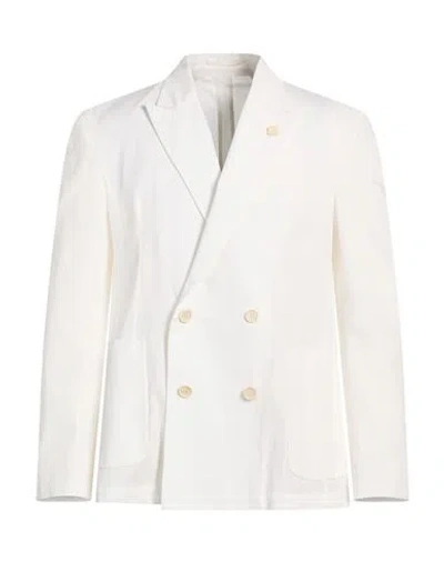 Lardini Man Blazer Ivory Size L Cotton In White