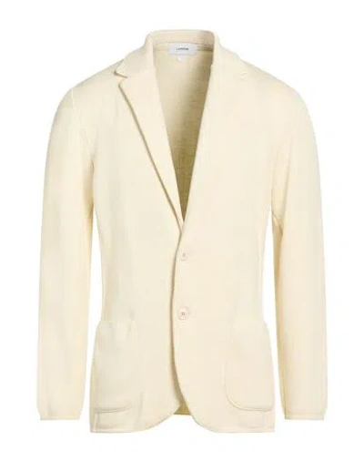 Lardini Man Blazer Ivory Size L Wool, Silk, Cashmere In Neutral