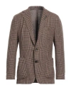 Lardini Man Blazer Khaki Size 40 Wool, Silk, Linen, Cotton, Polyester In Beige