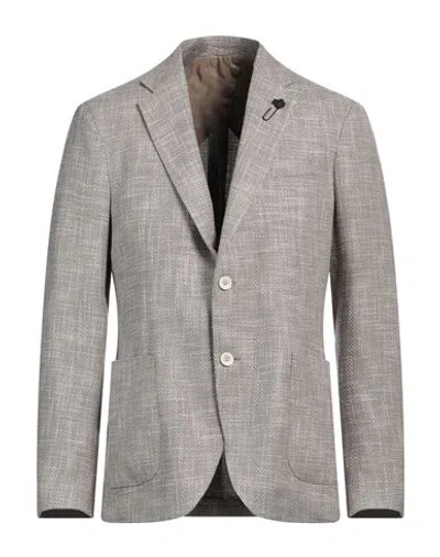 Lardini Man Blazer Khaki Size 42 Wool, Cotton, Silk, Linen In Beige