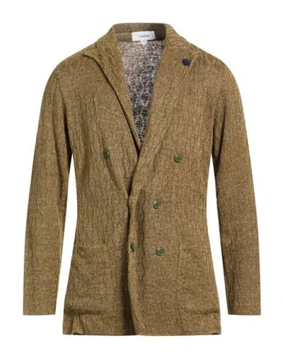 Lardini Man Blazer Khaki Size S Linen In Beige