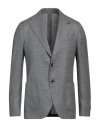 Lardini Man Blazer Lead Size 46 Wool, Linen, Silk In Grey