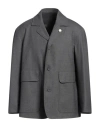 Lardini Man Blazer Lead Size M Wool, Elastane In Grey