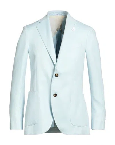 Lardini Man Blazer Light Blue Size 42 Cashmere, Wool, Silk