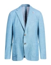 Lardini Man Blazer Light Blue Size 46 Wool, Silk, Linen