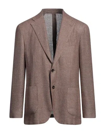 Lardini Man Blazer Light Brown Size 46 Wool, Silk, Linen In Beige