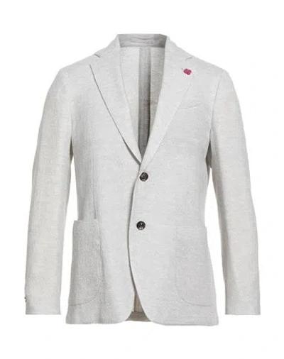 Lardini Man Blazer Light Grey Size 36 Wool In White