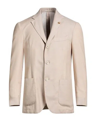 Lardini Man Blazer Light Grey Size 40 Tencel, Wool In Neutral