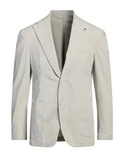 Lardini Man Blazer Light Grey Size 44 Cotton, Elastane