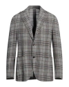 Lardini Man Blazer Light Grey Size 44 Linen, Silk, Wool In Grey