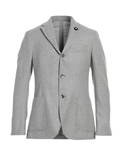 Lardini Man Blazer Light Grey Size 46 Wool, Silk In Gray