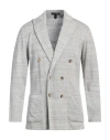 Lardini Man Blazer Light Grey Size L Linen, Cotton
