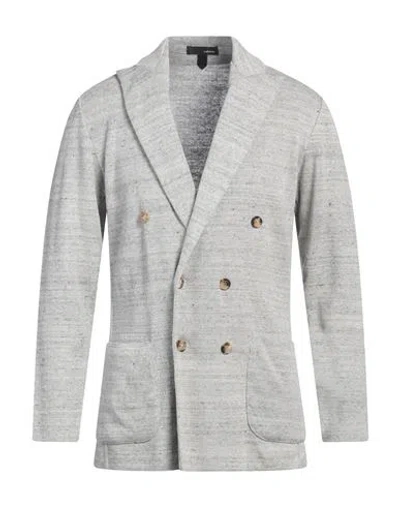 Lardini Man Blazer Light Grey Size L Linen, Cotton