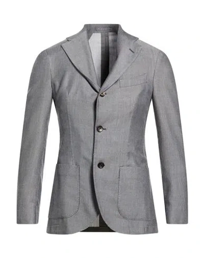Lardini Man Blazer Midnight Blue Size 36 Tencel, Wool In Gray