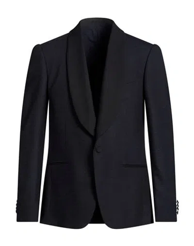 Lardini Man Blazer Midnight Blue Size 38 Wool, Elastane, Mohair Wool In Black