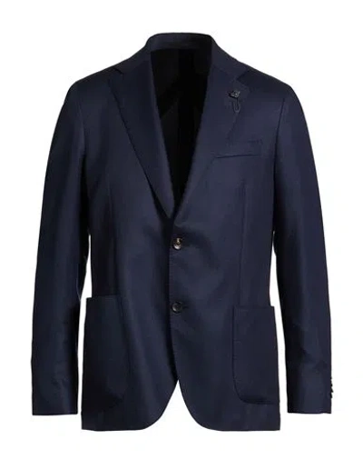 Lardini Man Blazer Midnight Blue Size 40 Cashmere, Wool, Silk
