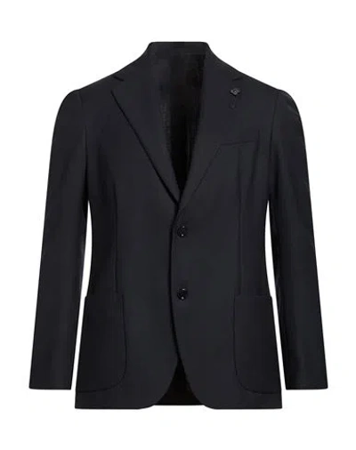 Lardini Man Blazer Midnight Blue Size 40 Polyester, Virgin Wool