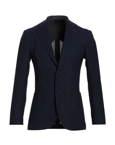 Lardini Man Blazer Midnight Blue Size 40 Wool