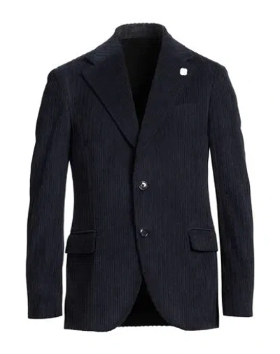 Lardini Man Blazer Midnight Blue Size 42 Cotton