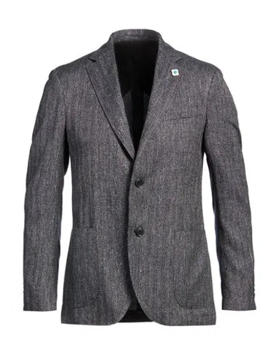 Lardini Man Blazer Midnight Blue Size 44 Linen, Cotton, Polyamide