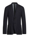 Lardini Man Blazer Midnight Blue Size 42 Linen, Silk