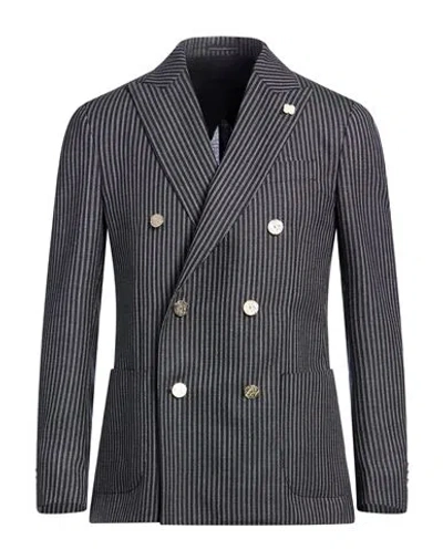 Lardini Man Blazer Midnight Blue Size 42 Wool