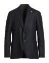 Lardini Man Blazer Midnight Blue Size 42 Wool In Black